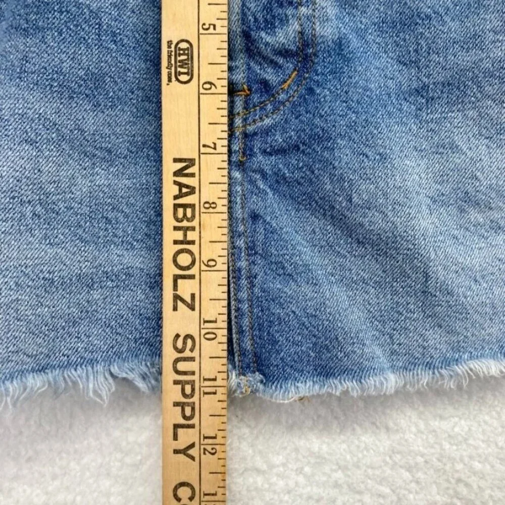 We The Free Womens Denim Mini Skirt‎ Size 24 Buttonfly Color Block Free People